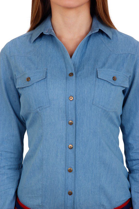 BLUSA EN INDIGO M04-0672-04 BLUSA EN INDIGO M04-0672-04
